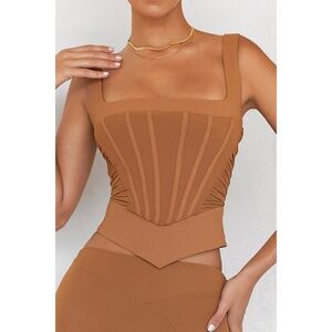 NEW Mistress Rocks Caramel Gathered Top Medium